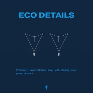 Billie Eilish BLOHSH Silver Friendship Necklace 2 Pack